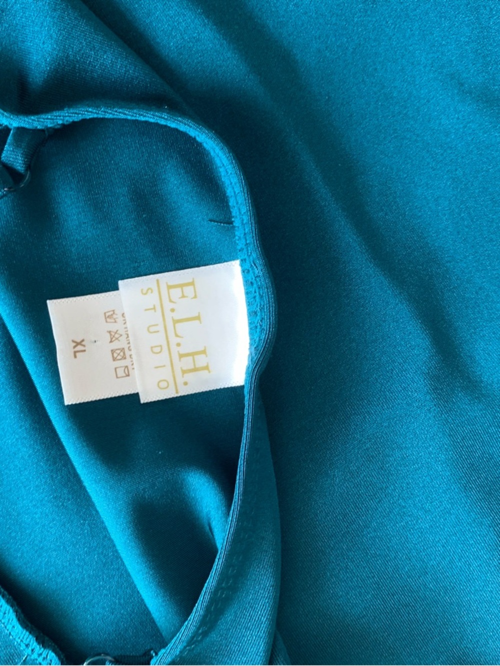 Sleek Teal Midi Slip Dress with Spaghetti Straps - Picture 5 of 6